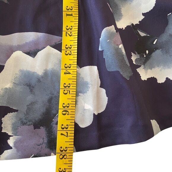 DKNY Purple Floral Cap Sleeve A-line Dress Sz 10 - Picture 7 of 11